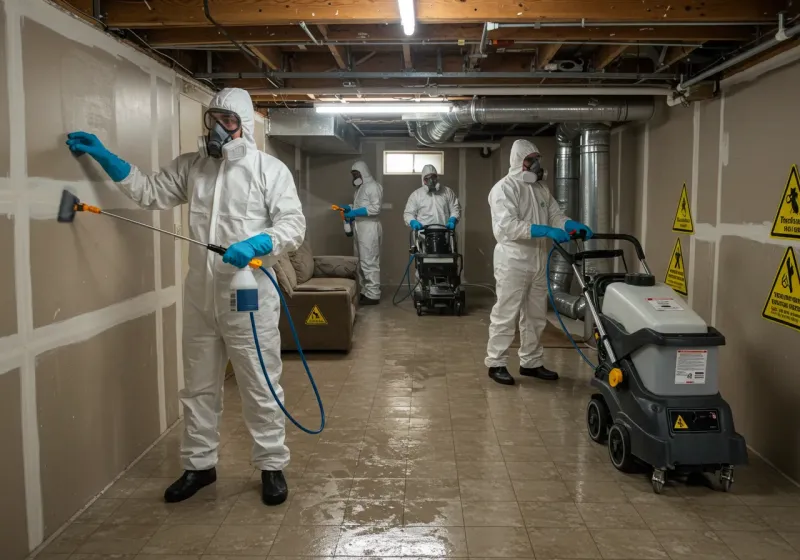 Basement Moisture Removal and Structural Drying process in Kealakekua, HI